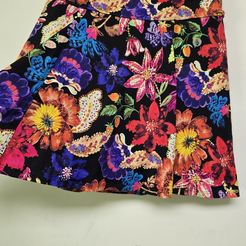Dona Jo Size M Botanic Floral Print Tennis Running Skirt Skort Liner Athletic 17 - Picture 5 of 9